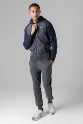 Mens Cotton Blend Zip-Through Hoody and Jogger Set