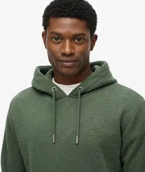 Superdry Herren Baumwolle Gesticktes Logo Essential Kapuzenpullover, Grün - Größe: XXL