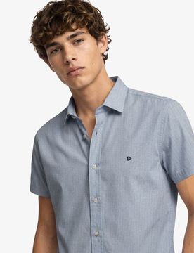 Superdry Herren Riviera Kurzarm-leinenhemd Light Grey - Größe: S