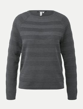Strickpullover Strukturiert Grau L