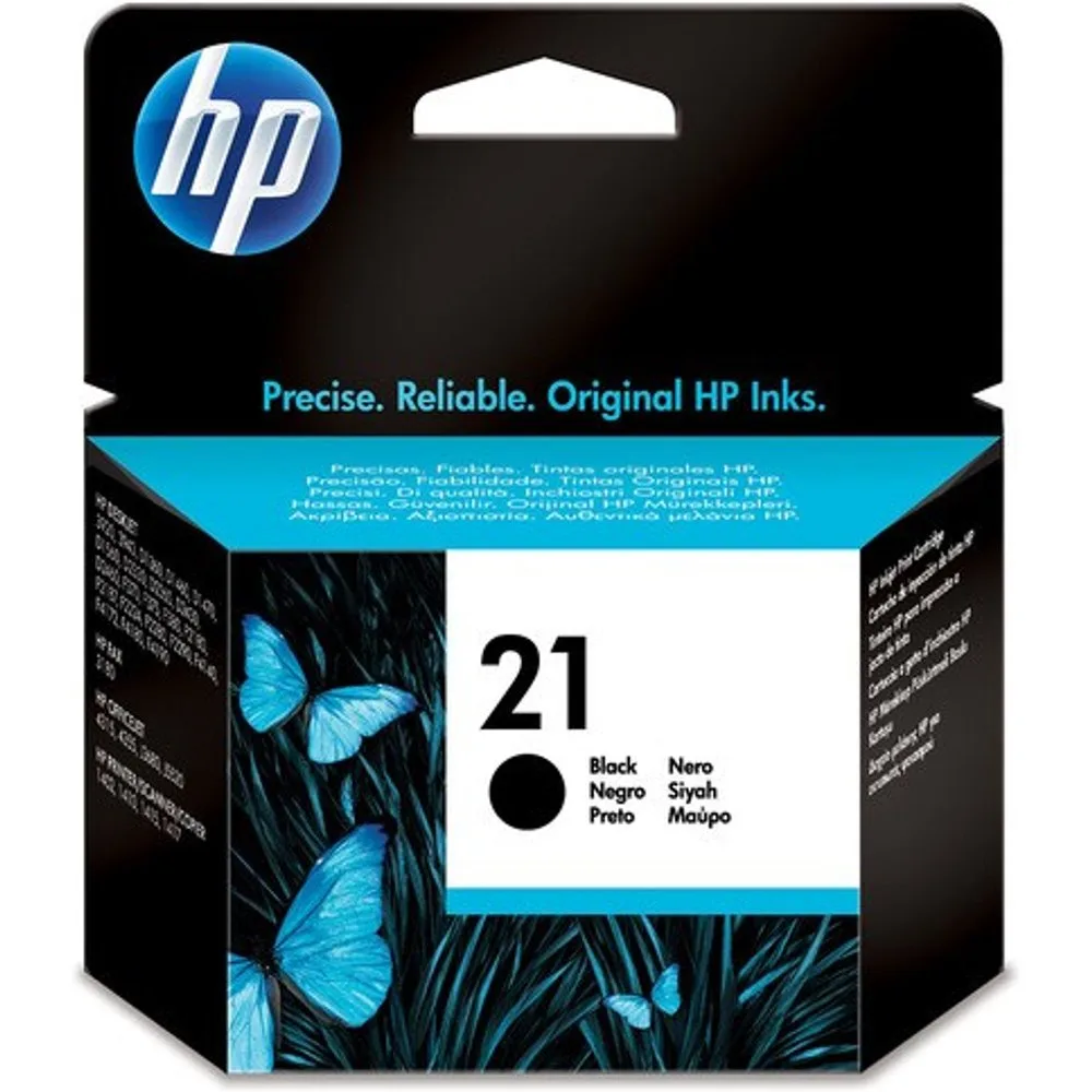 Cartucho de tinta original 21 negro (C9351AE) - HP - FashionsVida