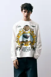 Long Sleeve Graphic Print T-Shirt (Size: )