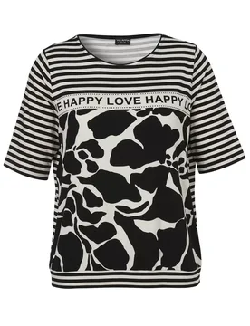 T-Shirt Rundhals 1/2 Arm Druck Moti female - 48 - FashionsVida