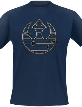 Disney T-Shirt - Gold Rebel Logo - S bis XXL - für Männer - Größe L - blau - Lizenzierter Fanartikel - Männer - male - Star Wars - FashionsVida