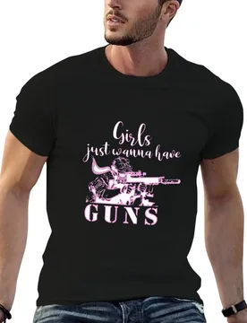Girls Want Guns Pink And White Design Long Range Shooting T-Shirt Durable Work Wear T-Shirt - Aliexpress - FashionsVida