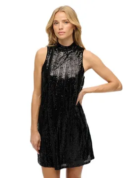 Robe Courte Sans Manches A Line Black XS