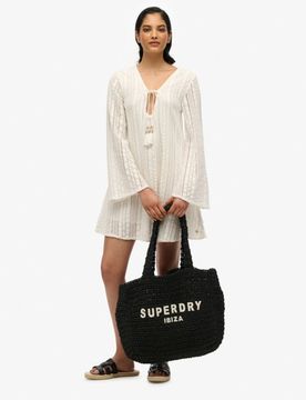Superdry Damen City Tragetasche in Häkeloptik Black - Größe: 1Größe