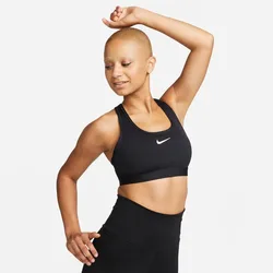 Swoosh Medium Support Padded Damen Bustier, schwarz US: M