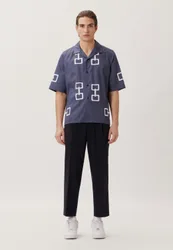 Regular Casual Hemd Druck Grau S