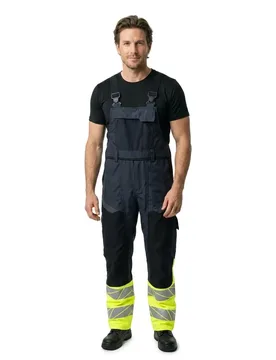 Salopette Avec Poches Pour Genouillères Et Stretch Dark Navy Blue / High Visibility Yellow / Yellow 62 - MASCOT - FashionsVida