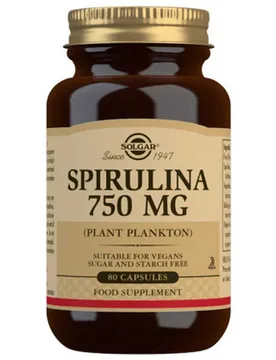 Compresse Spirulina Vegetarian 750mg 80 Unità Brown - Solgar - FashionsVida