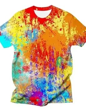 Men's 3D printed graffiti t-shirt featuring vibrant colorful patterns ideal for summer wear in Harajuku style casual - Aliexpress - FashionsVida