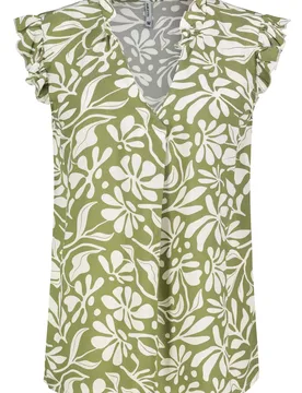 DOB Bluse, Rundhalsauschnitt it Rü feale - M - FashionsVida