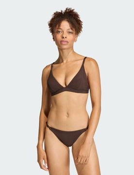 Top bikini a triangolo imbottito a coste Iconisea 48 Aurora Coffee