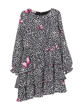 Abito bianco e nero animalier con balze e stampa farfalle 10-16 anni - Liujo - FashionsVida