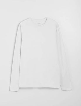 Maglietta a maniche lunghe in cotone - bianco