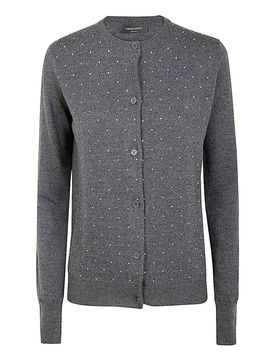 Cardigan Girocollo Con Ricamo