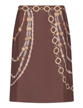Versace Gonna midi in seta stampata