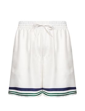 Casablanca Hotel Emblem Silk Shorts