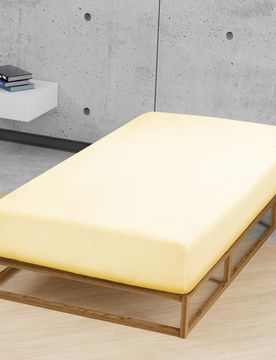 Jersey-Elastic-Spannbetttuch gelb, 1x 140x200 cm - 160x220 cm