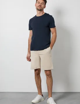 Men's Beige Pleat Front Smart Chino Shorts Size: 38 - Beige - Size: 38 - Burton - FashionsVida
