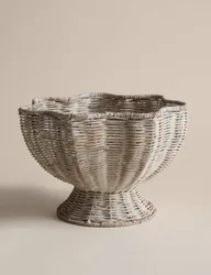 Rattan Scallop Footed Bowl Natural