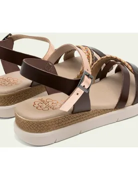 Sandalia de mujer con tiras de piel con hebilla - Porronet - FashionsVida