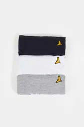 Pack Mens Contrast Piping Crew Neck T-Shirts