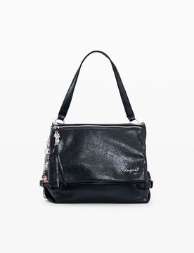 Mochila Efecto Piel Mediano, Mujer, Poliuretano, Negro, U