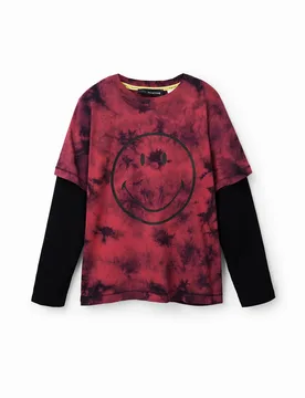 T-shirt tie and dye Smiley® RED 13/14 male - Desigual - FashionsVida