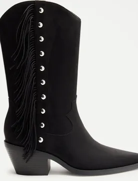 Bota tacón, cowboy flecos bolas - Tintoretto - FashionsVida