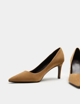 Stiletto Heel Pointed Court Shoes Sand female - M&S - FashionsVida