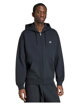 Originals Felpa Con Zip Trefoil Essentials Loose Black M - Adidas - FashionsVida