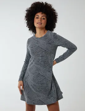 Metallic Swing Mini Dress - M / SILVER - female - Blue Vanilla - FashionsVida