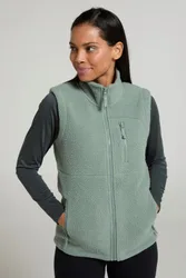 Buxton Womens Borg Gilet - Green - Green - Size: 18