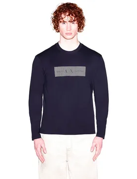 Exchange T-shirt à Manches Longues Xm002820_af10356 Deep Navy L - Giorgio Armani - FashionsVida