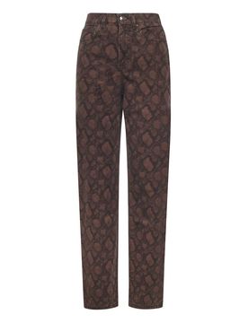 Jeans a gamba dritta con stampa all-over