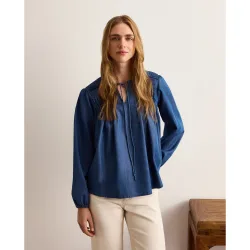 Blusa de manga larga Denim Nido de Abeja 482