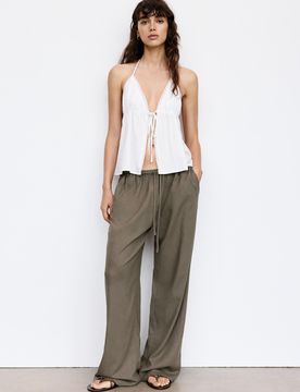 Pantaloni Morbidi Con Lino