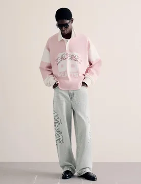 Jeans Super Baggy Fit À Patch 36 Gris - Bershka - FashionsVida