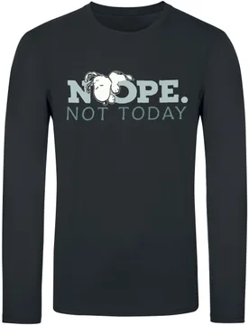 Langarmshirt - Nope. Not Today - Snoopy - XXL bis 3XL - für Männer - Größe 3XL - schwarz - Lizenzierter Fanartikel - Männer - male - Peanuts - FashionsVida
