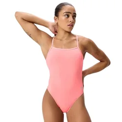 Female Solid Web Back Swimsuit Neon Melon UK 30 Women