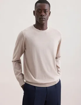 Regular Pullover Uni Beige M - Seidensticker - FashionsVida