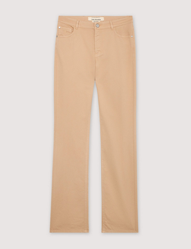 Pantalone slim fit donna beige