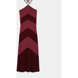 Noon - Vestido midi halter lurex