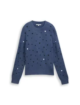 Knit cosy dot pullover female