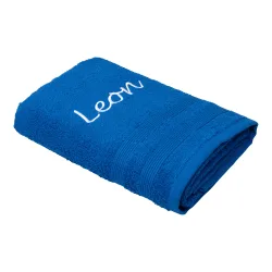 Handtuch personalisiert mit Namen, 50x100 cm, 100% Baumwolle blau