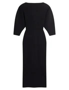 Womens Vanitha Sculptured Rib Knitted Maxi Dress - Black Viscose - Size 14 Uk - Ted baker - FashionsVida