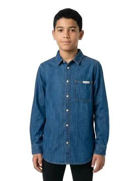 Camicia A Maniche Lunghe Ig0ig02939 Blue 12 Anni