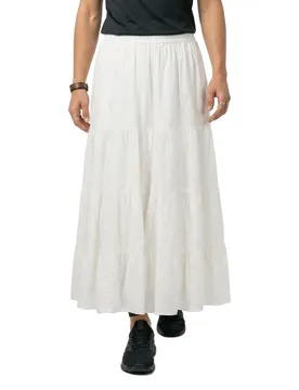Gonna Lunga Tiered Maxi Desert Bone Off White S
